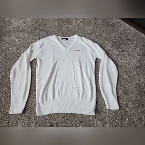 Vintage Uhaul Andrew Rohan Made in USA White Embroidered Sweater Size Medium